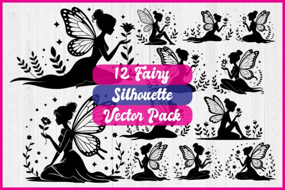 12 Fairy with Flowers SVG Bundle