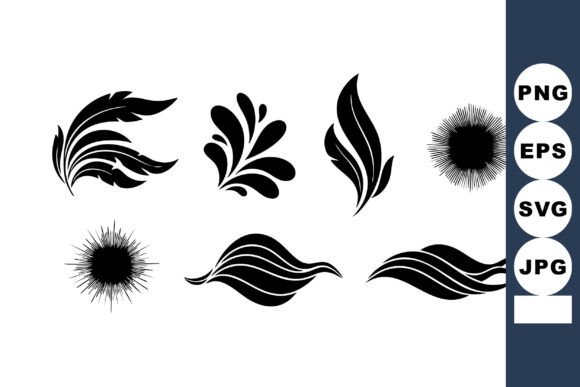 Abstract Black Floral and Flame Vector D: A Versatile Asset for Modern Design