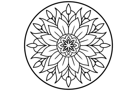 Abstract Floral Bouquet Mandala Circle L: Elevating Modern Design with Minimalist Line Art
