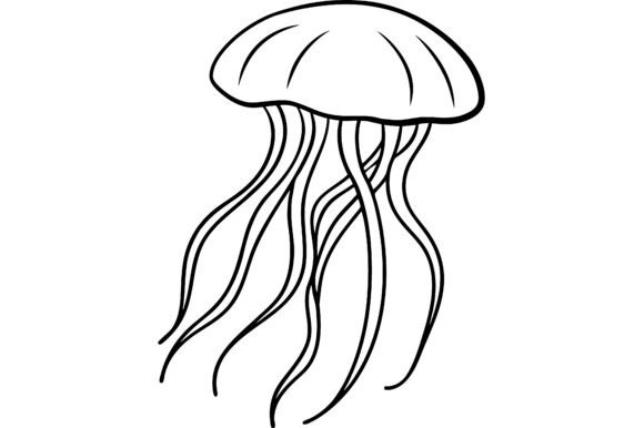 Abstract Jellyfish Floating Single Line: Elevating Modern Design with Minimalist Elegance