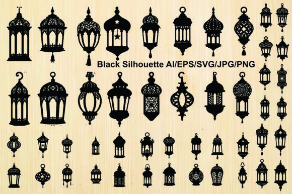 Arabic Lantern Silhouettes for Ramadan