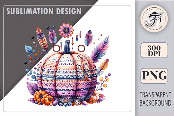 Autumn Pumpkin Clipart PNG Boho Pumpkin: Elevating Your Fall Designs with Style