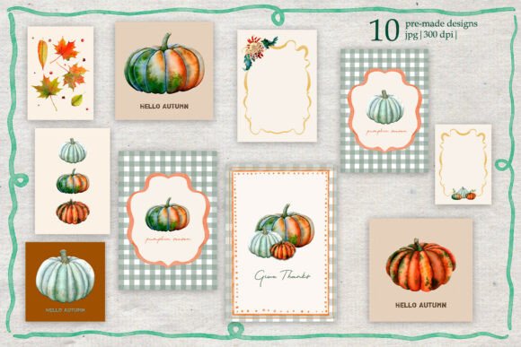 Autumn’s Watercolor Pre-made Designs: Elevating Your Creative Projects with Gentle Hues