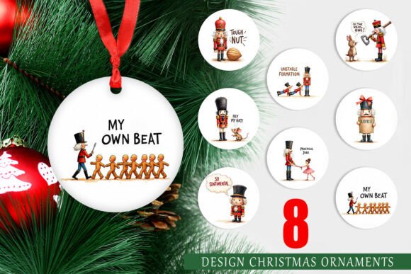 Bring Whimsical Holiday Cheer to Life with High-Resolution Nutcracker Ornament PNGs