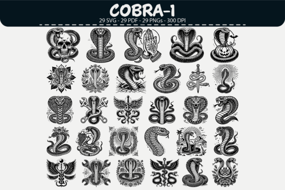 Cobra Vector Clipart: 29 Designs for Creators
