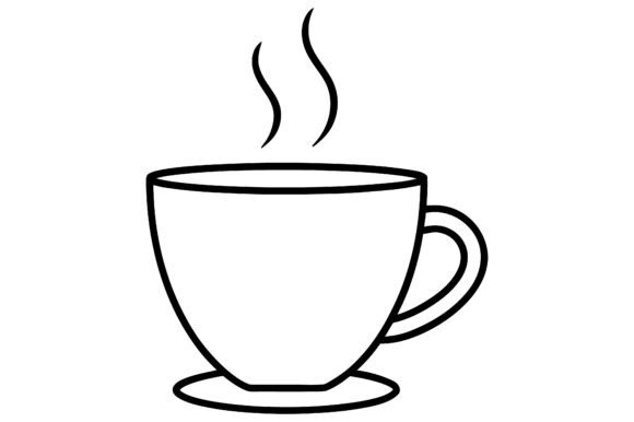 Coffee Cup Steaming Line Art Icon: A Modern Design Essential