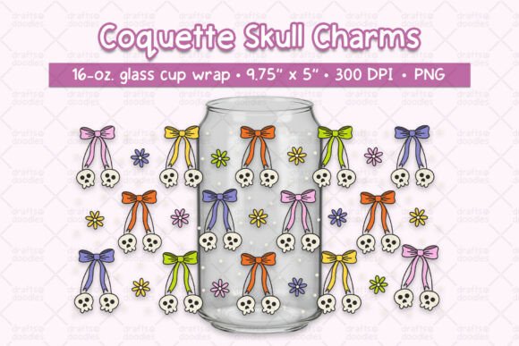 Coquette Skull Charms 16oz PNG Glass Cup: A Guide to Pastel Goth Customization