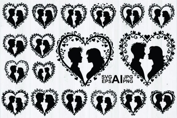 Couple Silhouette Black Vector Guide