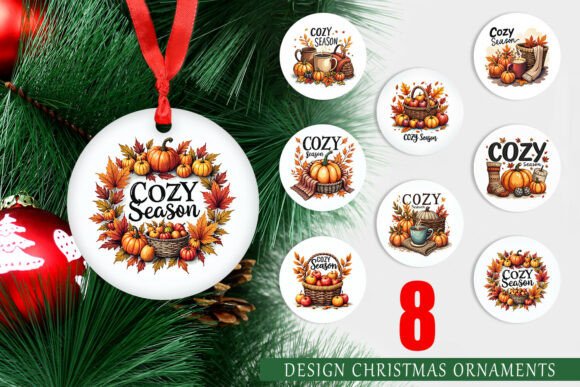 Cozy Autumn Watercolor Ornaments