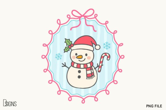 Cute Christmas Snowman Coquette Frame