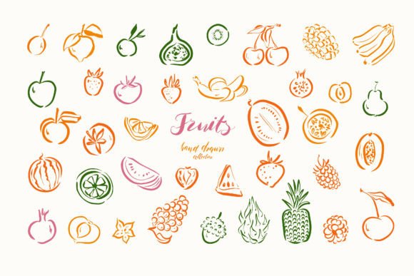 Drawn Fruit Sketch Collection Vector: A Creative Asset