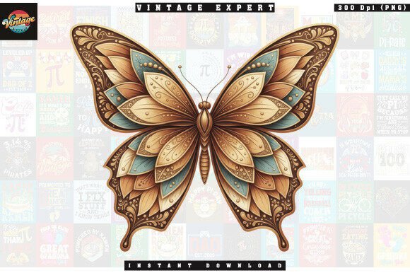 Elevating Brand Aesthetics with Ornamental Vintage Butterfly Clipart in Modern Design