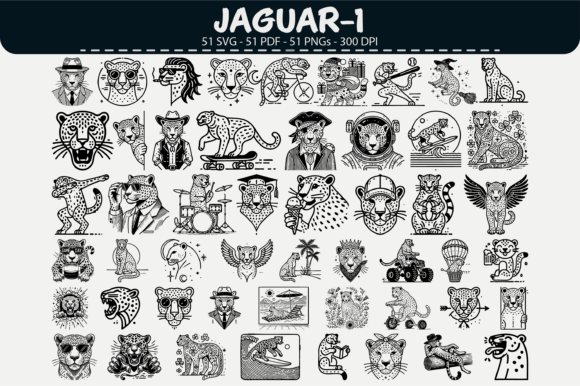 Elevating Brand Identity with Jaguar Vector Clipart – 51 Designs for Modern Creators