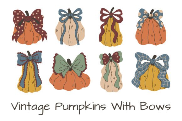Elevating Seasonal Design: The Strategic Value of Vintage Pumpkins with Bows PNG Clipart