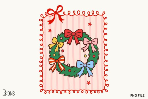 Enhance Your Holiday Designs with a Cute Christmas Wreath Coquette Frame PNG