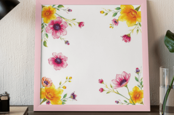 Enhancing Visual Appeal with a Floral Watercolor Border