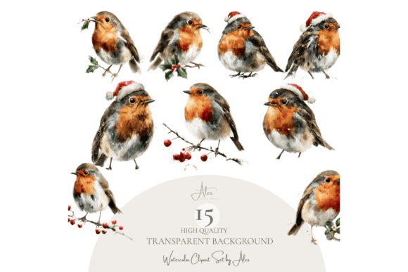 Evaluating the Christmas Robin Clipart Set for Holiday Design Projects