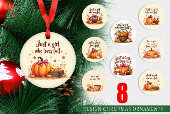 Fall Girl Ornament PNG: Autumn Charm for Christmas Trees