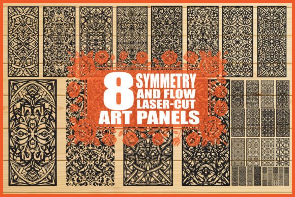 Geometric Floral Wall Panel Vector Bundle