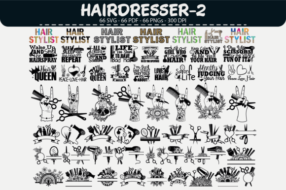 Hairdresser Vector Clipart: 66 Unique Designs