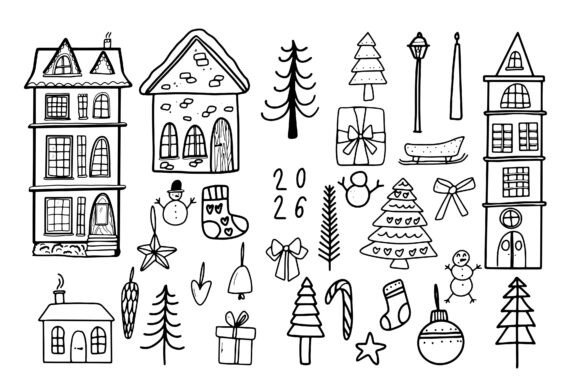 Hand Drawn Christmas and Winter Holiday SVG Collection