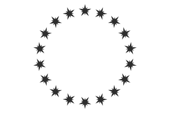 Integrating Circular Shining Star Black Symbol Decor into Professional Design Workflows