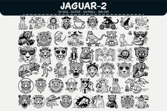 Jaguar Vector Clipart – 50 Designs: A Practical Guide for Designers and Crafters