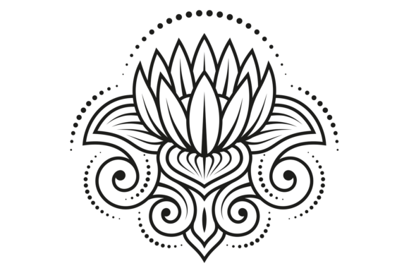 Lotus Blossom Tattoo: Black Floral Decor