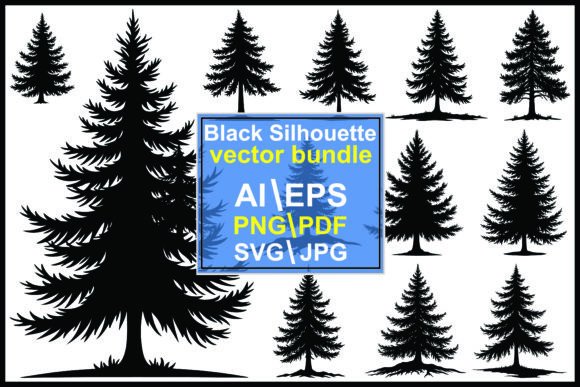 Mastering Visual Design with a Set of Pine Trees Silhouettes