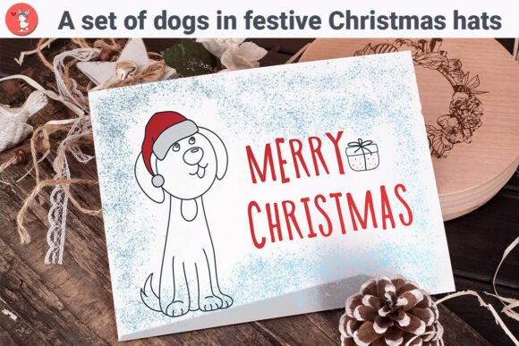 Maximizing Your Holiday Designs with A Set of Dogs in Festive Christmas Hats