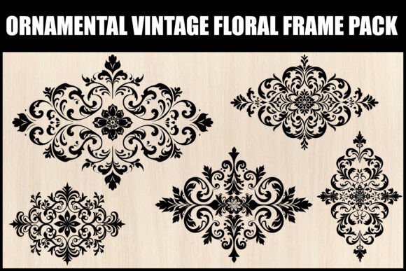Ornamental Vintage Floral Frame Pack