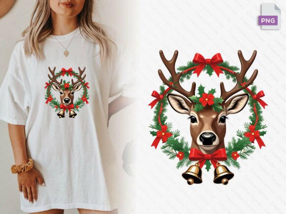 Reindeer Face Ribbon Floral Bells PNG: A Guide to High-Quality Festive Design