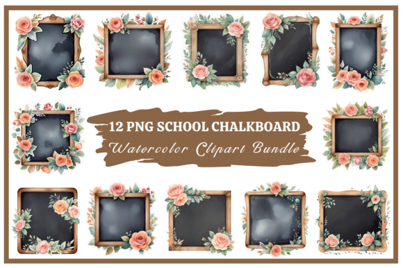 Revitalize Your Creative Projects with a School Chalkboard Watercolor Clipart Set