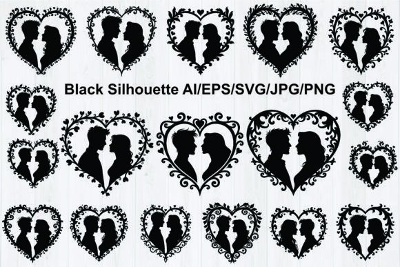 Romantic Couple Silhouette Heart Frame: Elevating Design with Timeless Elegance