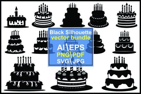 Silhouette of Birthday Cake: A Versatile Design Asset for Modern Creators