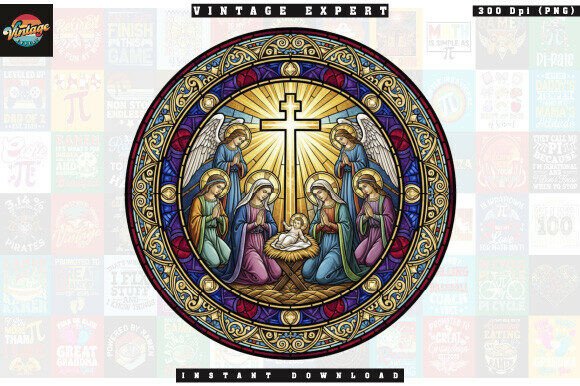 Stained Glass Christmas Angels and Holy Nativity: A Guide to Digital Art for Faith-Based Crafting