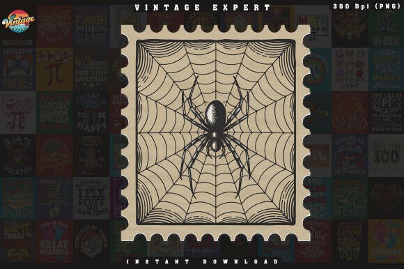 Strategic Branding with Scary Spider Postage Stamp Clipart