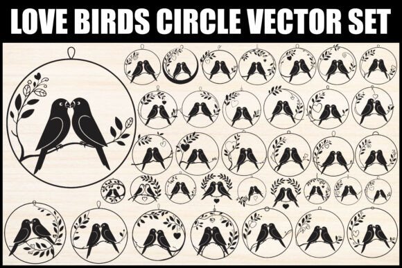 Strategic Visual Branding with the Love Birds Circle Vector Set