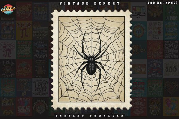 Strategic Visual Identity: Leveraging Spider Halloween Postage Stamp Clipart for Brand Impact