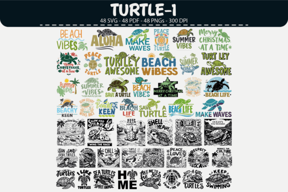 Unlock Creative Potential with Turtle Vector Clipart – 48 Designs for Crafting and Print