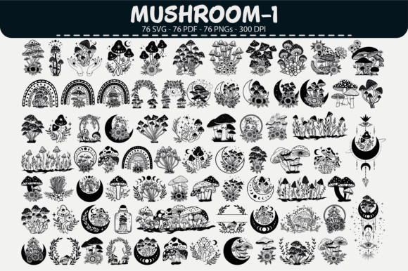 Unlocking Creative Potential with the Mushroom Clipart Bundle – 76 Designs