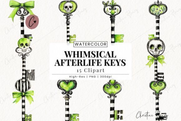 Unlocking Creativity with the Whimsical Afterlife Keys Clipart Bundle