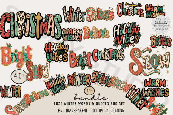 Unlocking Seasonal Creativity with the Cozy Winter Words Quotes PNG Bundle