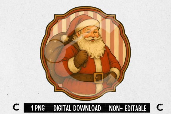 Vintage Christmas Santa Claus Frame Design Guide