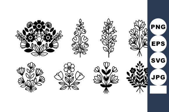 Vintage Floral Vector Set: Elegant Design
