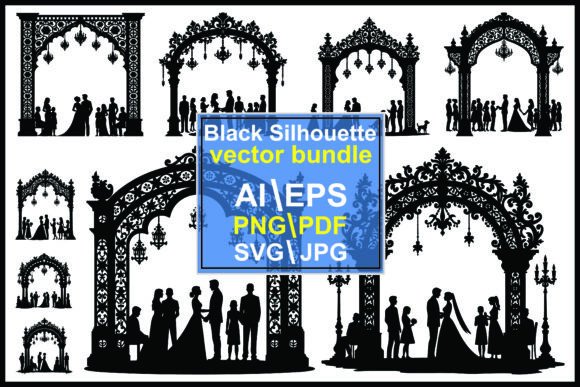 Wedding Couple Arch Silhouette Designs